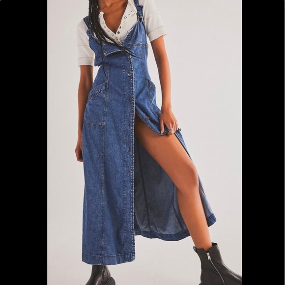 NWT- Free People - Time After Time Denim Dress - Picture 1 of 4